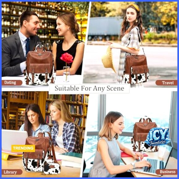PU Leather Backpack Purse for Women Fashion Work Travel Handbag main image 6